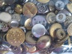 Lot Of Gold   Silver Tone Metal Buttons Sewing Crafts  Shanks 2 Lb 8 Oz  Vintage