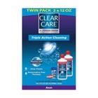 Clear Care Triple Action Cleaning And Disinfecting Contact  Twin Pack - 24 Fl Oz