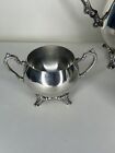 Vintage Oneida Usa Silver Plate Coffee Or Tea Pot 10     Creamer And Sugar Bowl