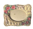 Vintage Russ Berrie Rose Oval Floral Embossed 3d Frame