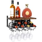 2 Tiers Wine Rack Wall Mounted With Wine Bottle Holder   Wine Glass Rack  Bar 