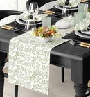 Williams Sonoma Green Dahlia  Linen  Table Runner   8 Napkins  Nwt  Retail  188