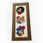 Vintage Disney Mickey Minnie Dumbo Pluto Goofy Donald Duck Needlepoint Framed