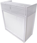 Prox Xf-vista Wh Mk2 Dj Booth Facade Table Station With White black Scrim Kit