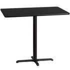 30x48 In  Black Laminate Table Top With 22x30 In  Bar Height Base