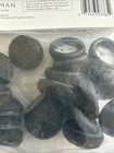 1  Round Formed Secure Reusable Felt Furniture Sliders 1  - Pack Of 20 Brown