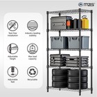 M Mzg Shelves Adjustable Heavy Duty Storage Shelving Steel Organizer Rack Black
