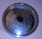 Vintage Irvinware Silver Plated Ornate Design Braided Rim 12  Round Serving Tray