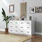 Modern 6 Drawer Dresser Storage Cabinet Chests Of Drawer For Bedroom White black