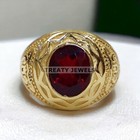 Garnet Oval Cut With 14k Yellow Gold Ring For Men s  a331  