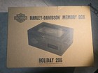 Harley Davidson Motorcycle Memory Keepsake Box Engraved Glass With Metal Handles