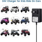 24v Battery Charger For Kids Ride On Car Toys  24 Volt Power Adapter Black 