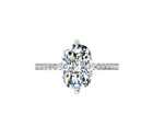 2 Ct Cushion Cut Lab Grown Diamond Solitaire Engagement Ring 14k White Gold