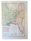1780 Bonne Antique Map Louisiana Florida American Revolution Era Framed