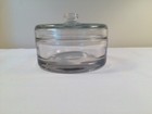 Vintage Heavy Weight Clear Glass Powder Jar With Lid 