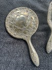 Vintage Vanity Set Silver Plate Hand Mirror Brush Comb 3 Piece Ornate