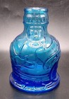 Vintage Blue Glass Original Pocahontas Indian Herbs Bottle shaker   wheaton Nj 