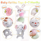 Baby Rattles 0-6 Months  Soft Rattle Toys For Newborns  Plush Stuffed Animal Rat