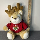 Dan Dee  Dandee Christmas Reindeer Plush With Sweater Snowflake Holly