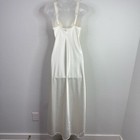 Victoria s Secret Nightgown Womens M Ivory Vtg Lace Trim Satin Slip Romantic