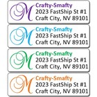80 Classic Monogram Return Address Labels Personalized Custom Printed