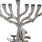 Hanukkah Menora  Silver Rustic New Open Box  10 Inches Tall  Mental 