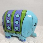 Elephant Piggy Coin Bank Mcm Pride Creations Paper Mache Flawed