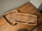 Lot Of Vtg Wicker Woven Baskets Rattan With Handles Set Of 3 Farmhouse Decor Euc