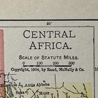 Antique Rand-mcnally 1908 Map Of Central Africa 7   x6   