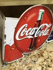 1960 Original Metal Coca Cola Flange Sign Soda Gas Oil Rare Sign  Spanish