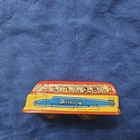 Antique Vintage Litho Tin Red Touring Bus Wind Up Toy West Germany