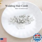 Jakawin Bride Wedding Hair Comb Crystal Hair Piece Rhinestone Bridal Hair Acc