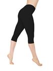 Women Plus Size Stretch Cotton Capri Leggings Sports Yoga Pants Slim Gym Fitness