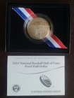 2014-s Baseball Hall Of Fame Proof Clad Half Dollar W Us Mint Ogp - Box   Coa