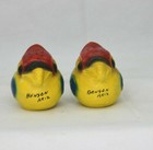 Vintage Set Of Ceramic Tropical Bird With Hooked Beak Salt And Pepper Shakers 