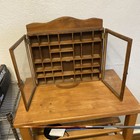 Vintage Thimble Miniature Trinket Wooden Display Case 36 Cubbies  - 16  X 17 