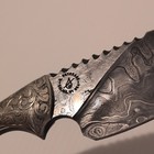 Vintage Chris Peterson Damascus Handmade  With Leather Sheath  5 1 2 blade