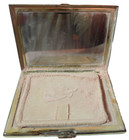 Vintage Pretty 1950 s Vintage Powder Compact Brass Gold Tone Case   
