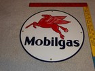 Vintage Nos  mobil Mobiloil Pegasus  Porcelain Metal Visible Gasoline Pump Sign 