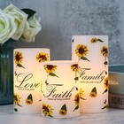 Sunflower Flameless Flickering Candles With 6h Timer  Set Of 7-sunflower Timer