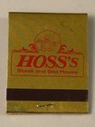 Hoss   s Steak And Sea House Full Matchbook Restaurant Pennsylvania Unstruck Vtg