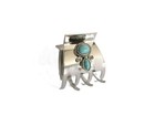 Small medium Turquoise Blue Stone Metal Western Hair Claw Clip
