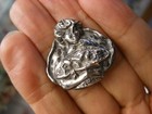 Antique Vtg Victorian Hat Pin Sterling Silver Front Art Nouveau Woman W basket