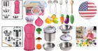 Deluxe Toddler Kitchen Play Set With Colorful Apron   Realistic Slicing Sounds