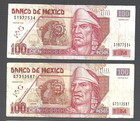 Mexico     2004     1x 100 Pesos Banknote     One Note circulated rare     lot 5787