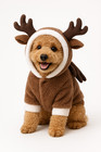 Reindeer Dog Costume     Brown Plush Fleece Christmas Pet Costume Size S