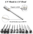 1 2 Set 1 8 tungsten Carbide Rotary Cutting Carving Burr Bit Set For Dremel Tool
