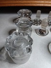 Lot Of 12 Various Size Antique Glass Apothecary Jar   Bottle Lids   Stoppers