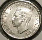 British Silver Half Crown - 1939  sharp   Bright  - King George Vi