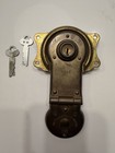 Antique Yale Brass   Steel Trunk Lock  2 Keys  Nos  Vintage Chest Hardware Parts